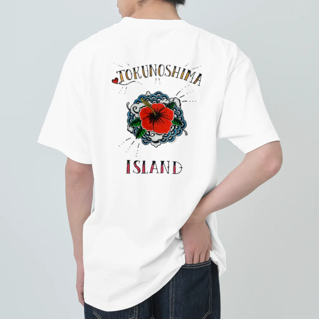 WASISMのTOKUNOSHIMA ISLAND T-shirt（ハイビスカス） ヘビーウェイトTシャツ