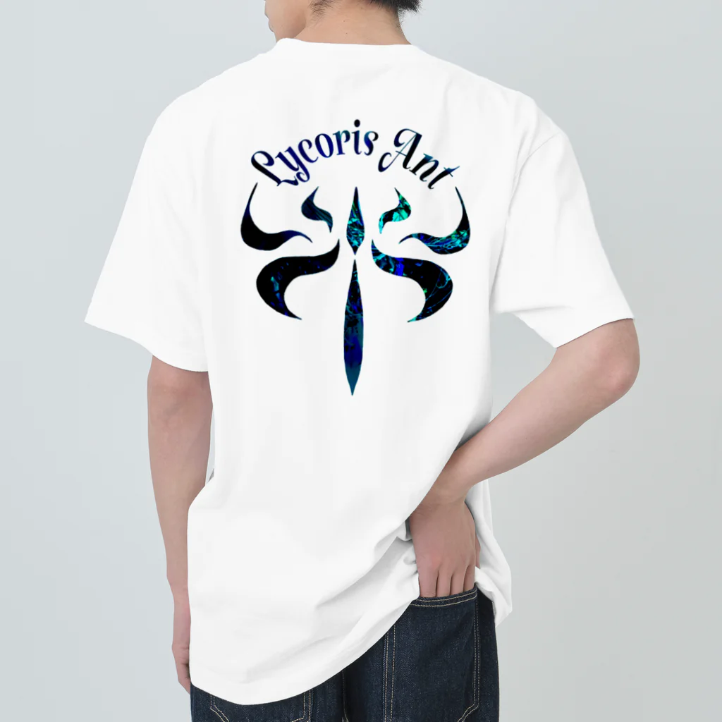 Lycoris Ant～リコリスアント～のLycorisAnt（リコリスアント）ロゴ（青） ヘビーウェイトTシャツ