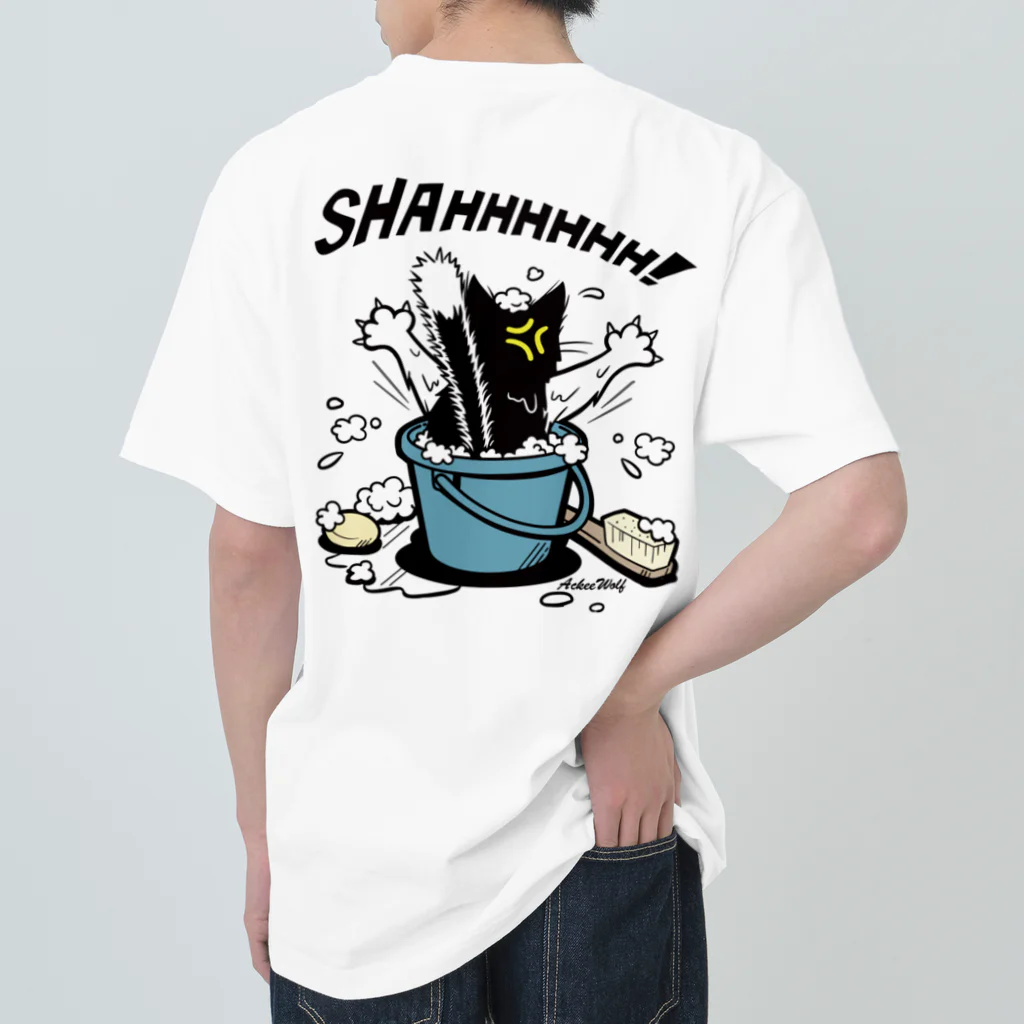 AckeeWolf Art Shopの猫シャンプー ヘビーウェイトTシャツ