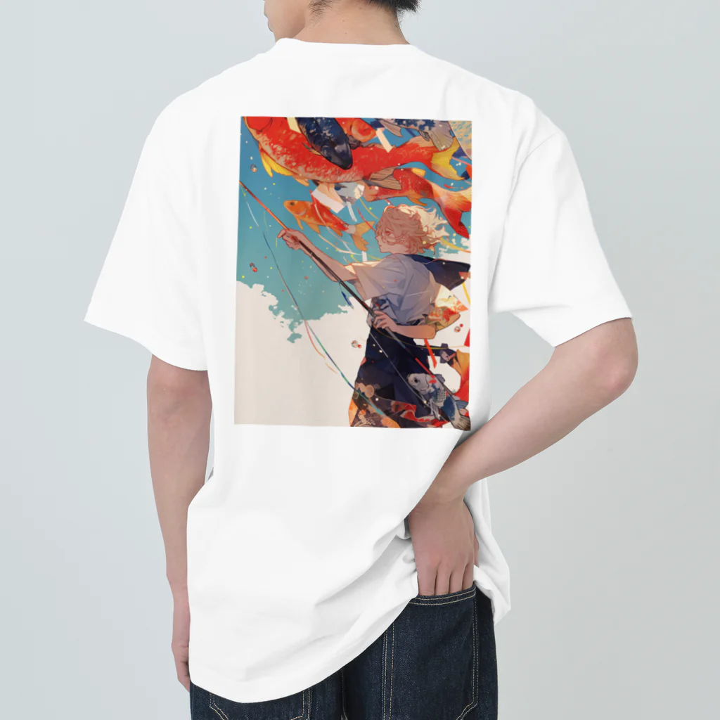 AQUAMETAVERSEの鯉のぼりを操る男の子　ラフルール　1859 Heavyweight T-Shirt