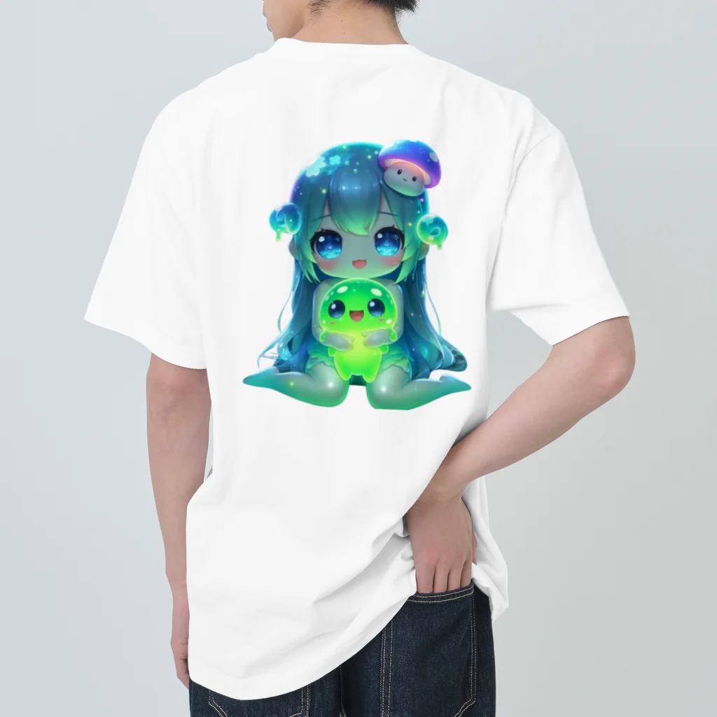 surasuramusumeのスライム娘「みどりちゃん」 ヘビーウェイトTシャツ