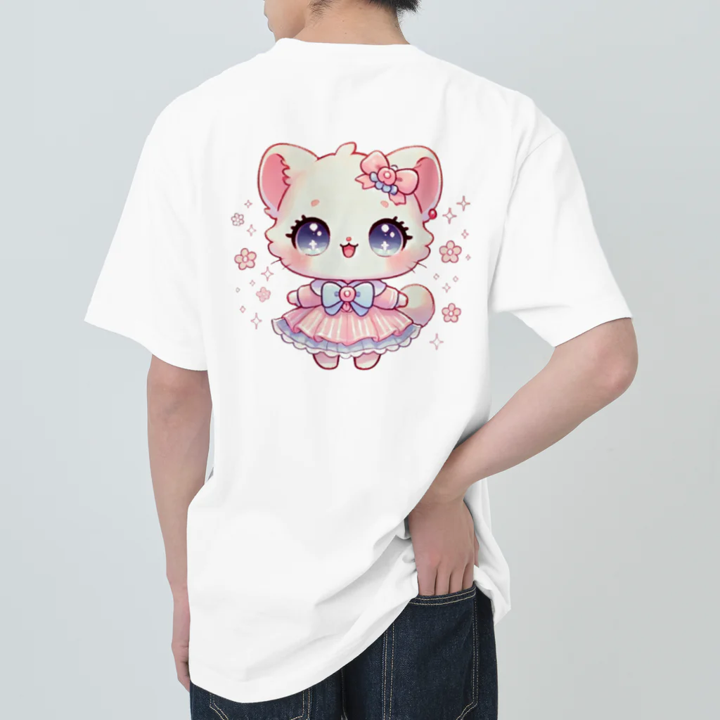 Snow-peaceのかわいいキティの夢見るデザイン ヘビーウェイトTシャツ