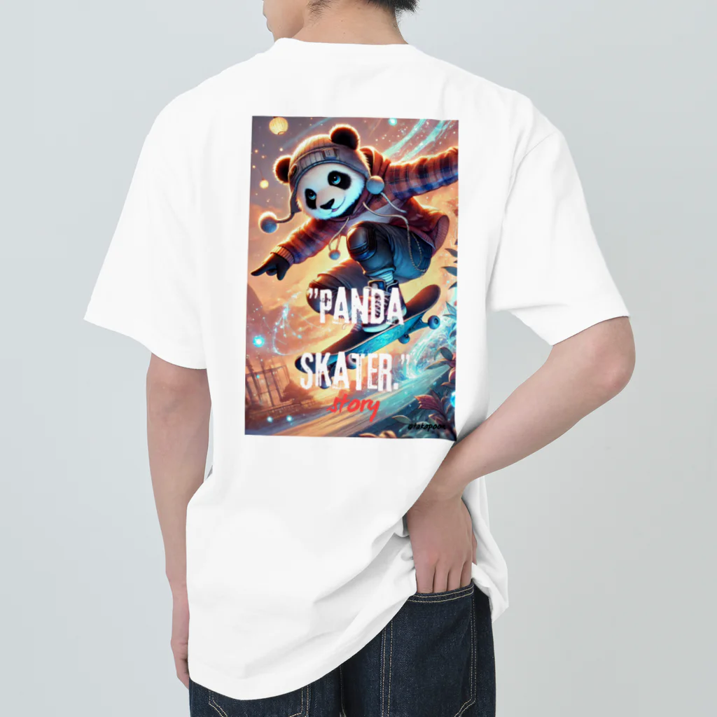 takapoonのPanda Skater ヘビーウェイトTシャツ