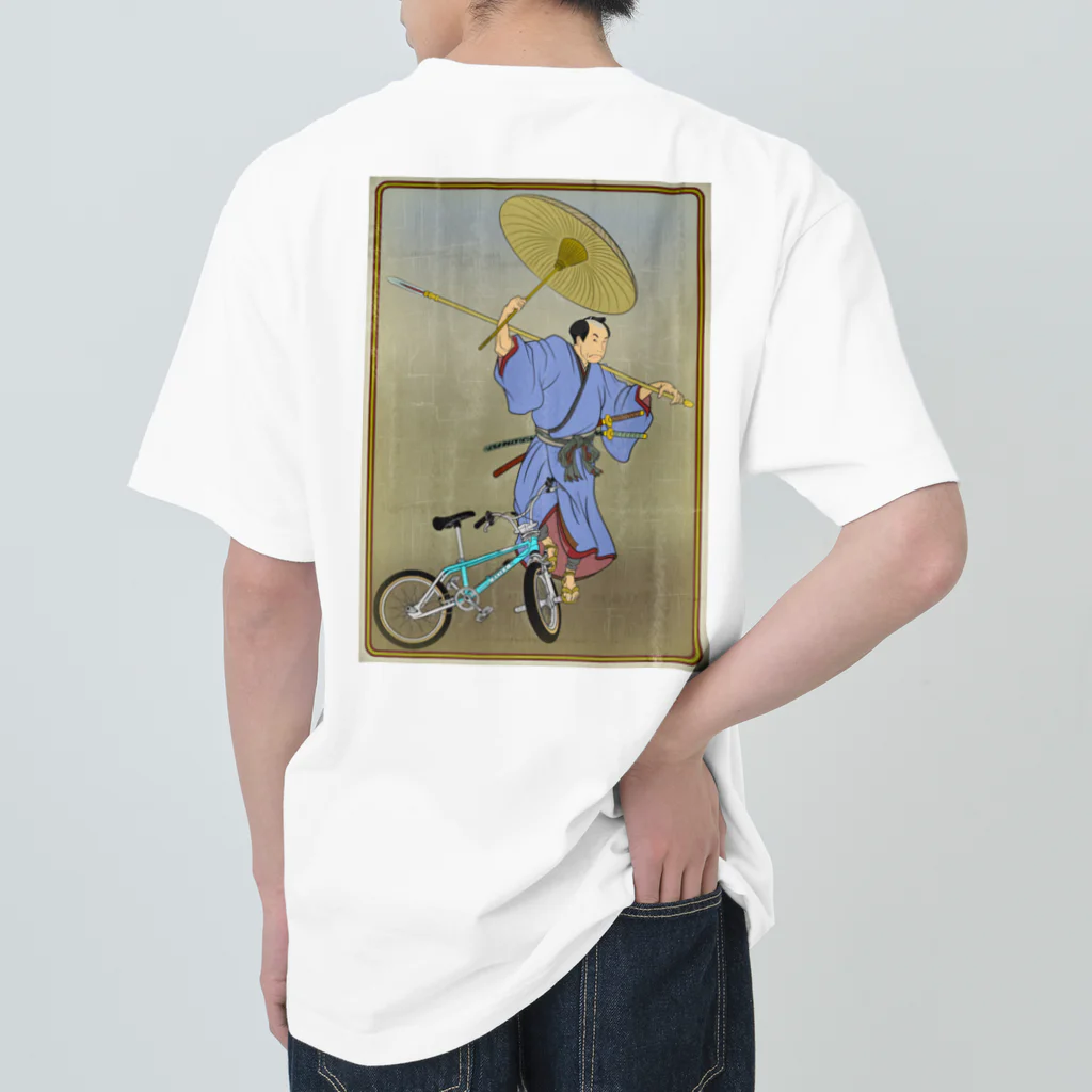 nidan-illustrationの"bmx samurai" #2 ヘビーウェイトTシャツ