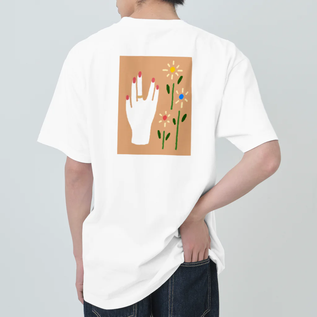 shix2のひづめとお花(くすみ橙) Heavyweight T-Shirt