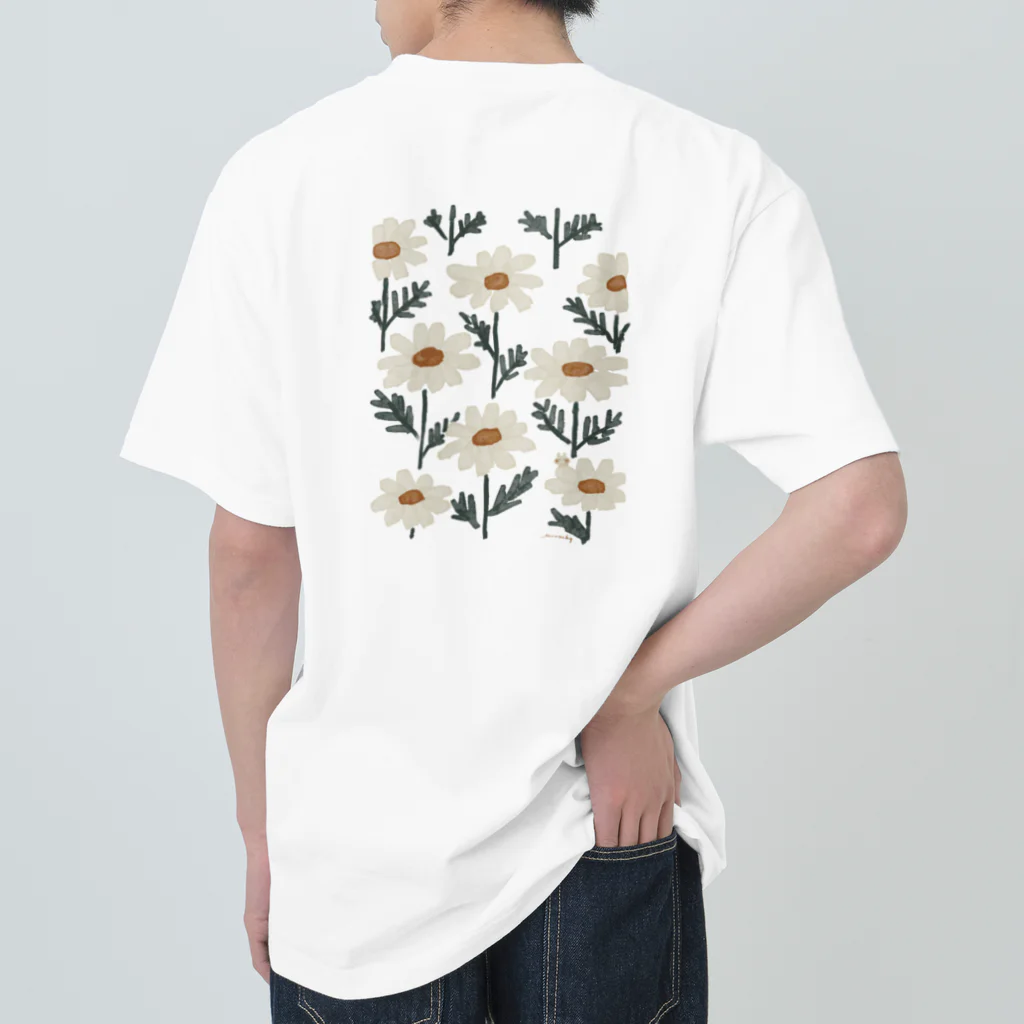 ＊momochy shop＊のマーガレットとうさぎ＊両面プリント Heavyweight T-Shirt