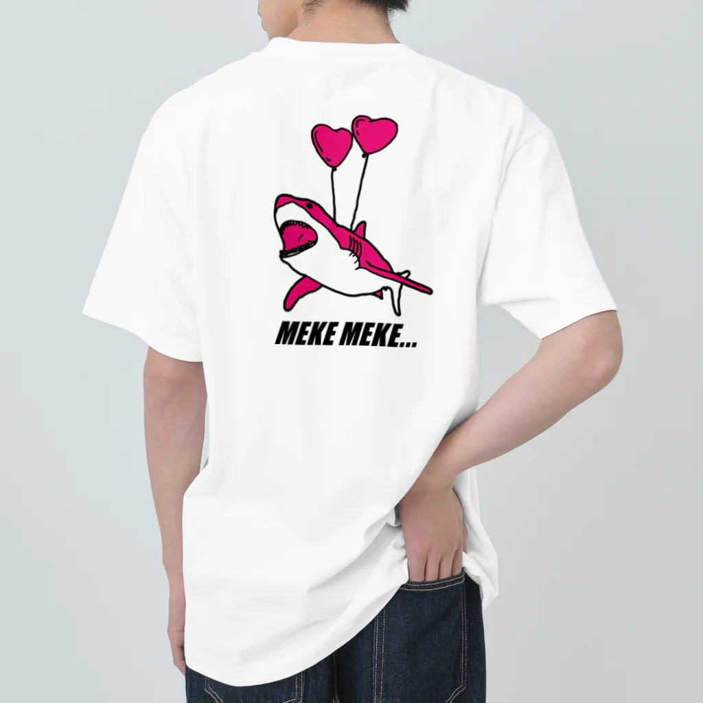 mekemeke...の風船になったサメ🦈🎈 ヘビーウェイトTシャツ