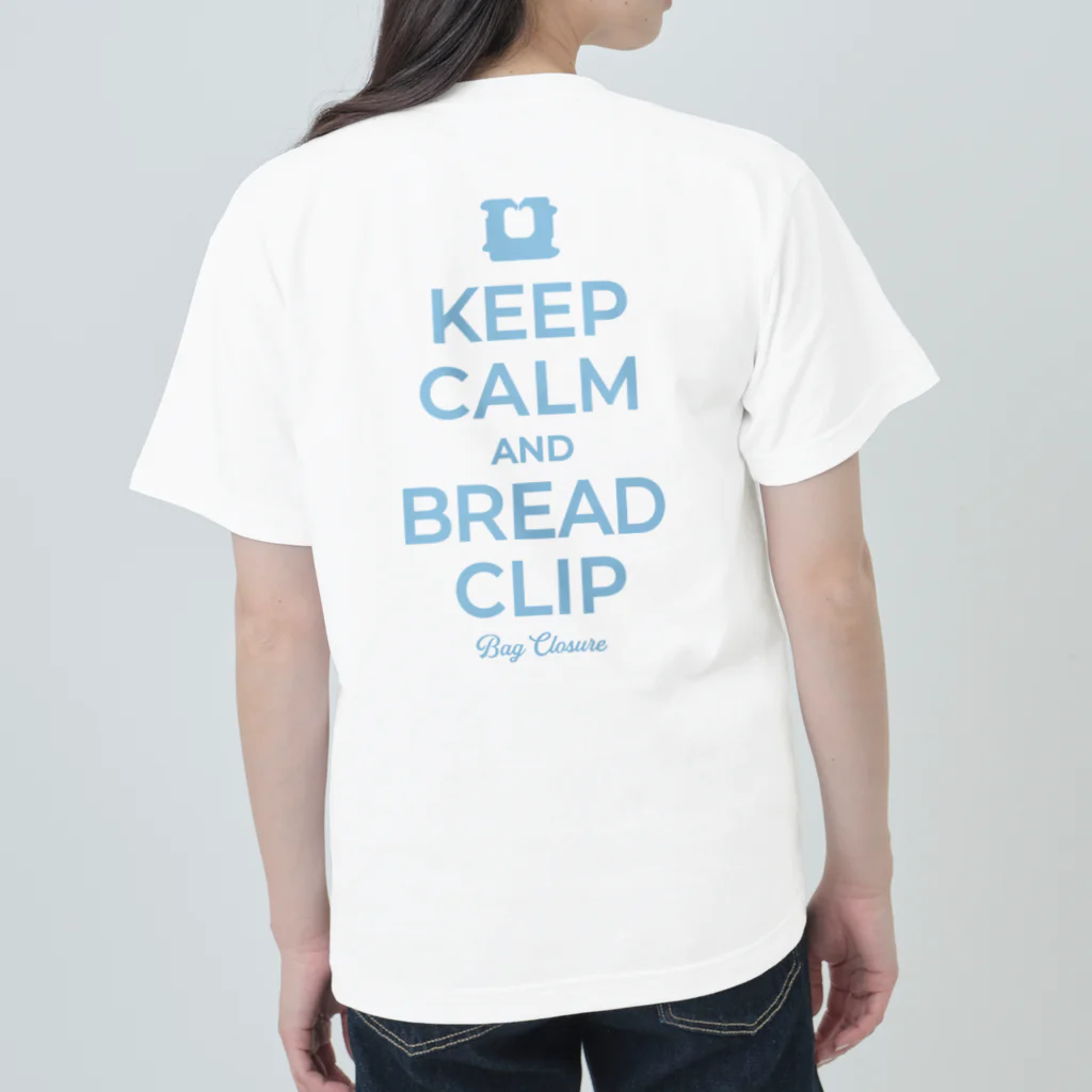 スタンダードTシャツ800円引き！4月29日(月)23時59分まで！！★kg_shopの[☆両面] KEEP CALM AND BREAD CLIP [ライトブルー] ヘビーウェイトTシャツ