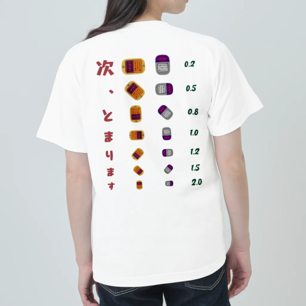 【予告】第２弾！#SUZURIのTシャツ1,000円引きセール本日12時スタート！！！★kg_shopの[☆両面] 次、とまります【視力検査表パロディ】 ヘビーウェイトTシャツ