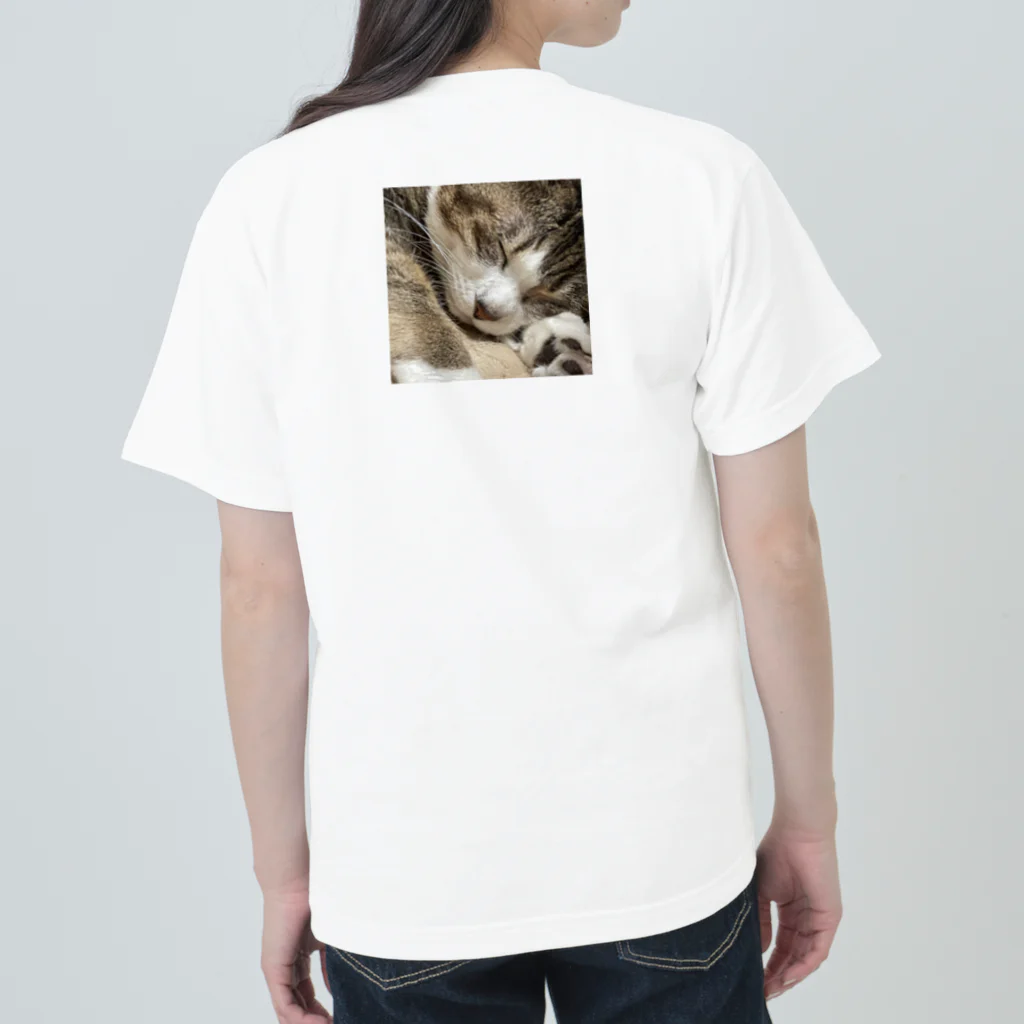 あゆのしおやきの猫(キジシロ) Heavyweight T-Shirt