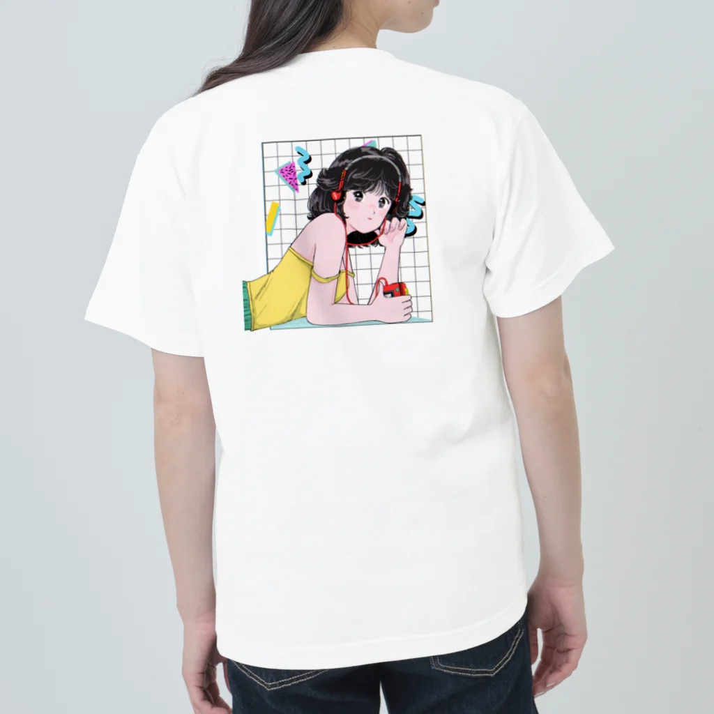 午前3時(3:00am)SHOP🍒のカセットプレーヤー×女の子📼 ヘビーウェイトTシャツ