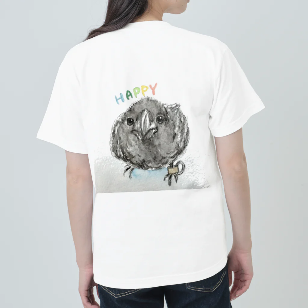 パート主婦しずかのオリジナルイラストグッズのカラスのハッピー Heavyweight T-Shirt