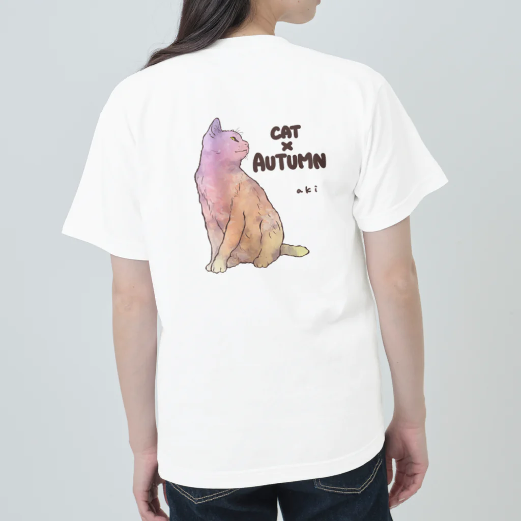 SHOP AKIの猫と秋 グラフィックTシャツ Heavyweight T-Shirt