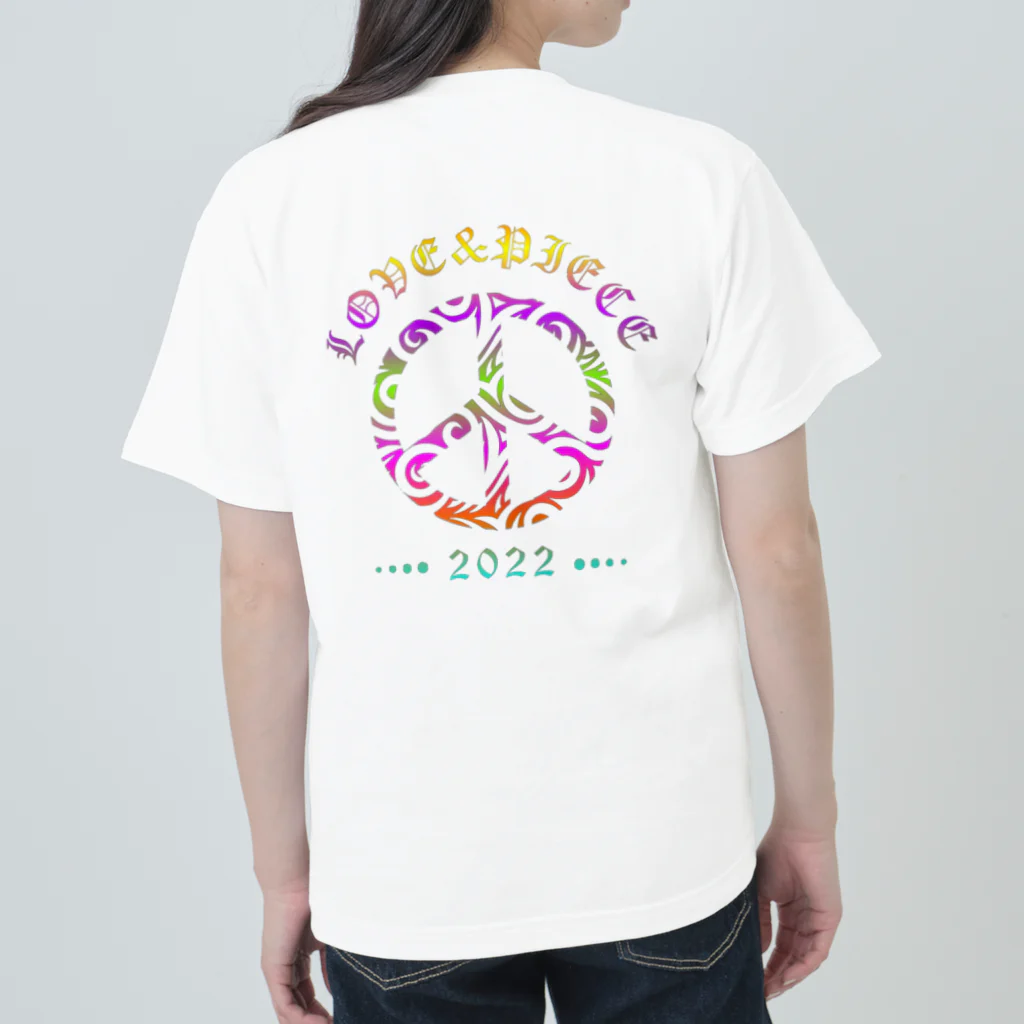 薈.collectionのLove＆peaceシリーズRainbowcolorバージョン ヘビーウェイトTシャツ