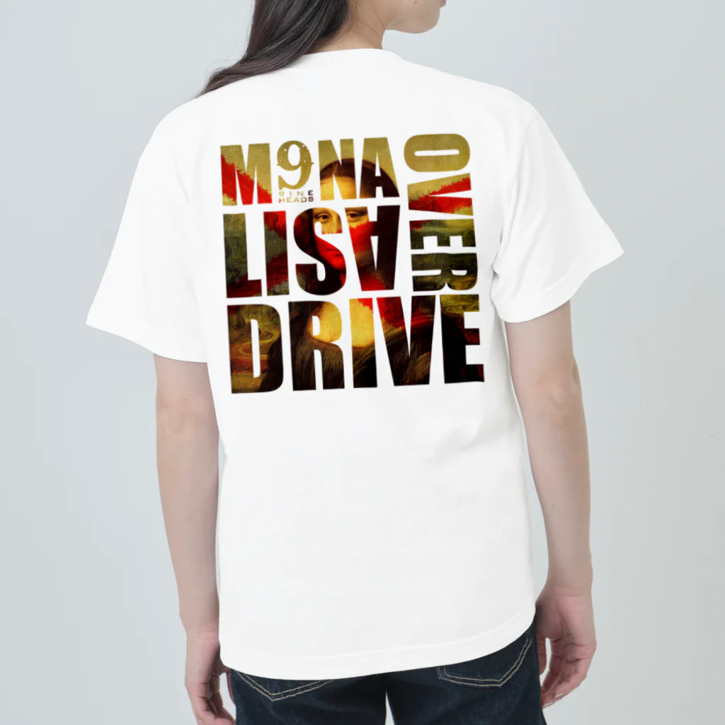 9INEHEADSのMONALISA_OVERDRIVE_BLACK_LOGO Heavyweight T-Shirt