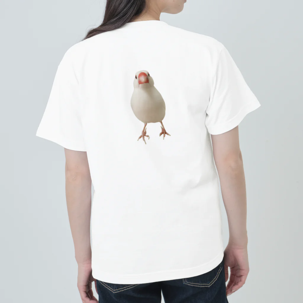 もちらむショップの白文鳥のおもちちゃん ヘビーウェイトTシャツ