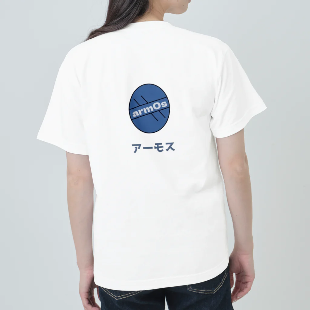 fouomoi-remakeのブルーバックロゴT ヘビーウェイトTシャツ