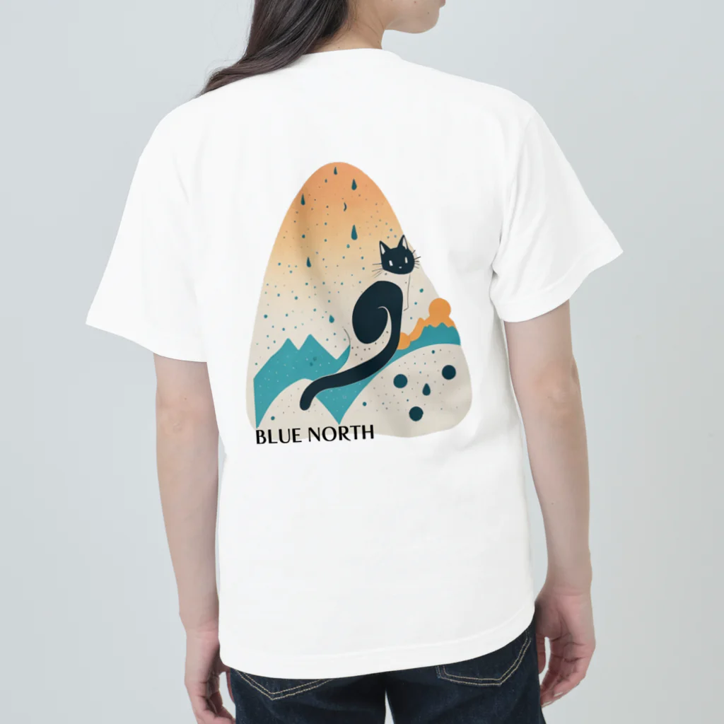 aokitaの【BLUE NORTH】キャットシルエットデザイン ヘビーウェイトTシャツ