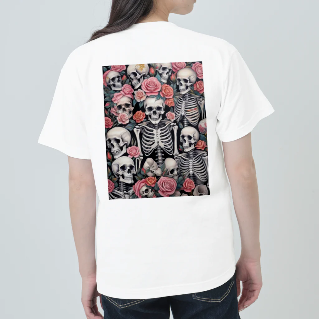Skull sectionの薔薇とドクロ ヘビーウェイトTシャツ