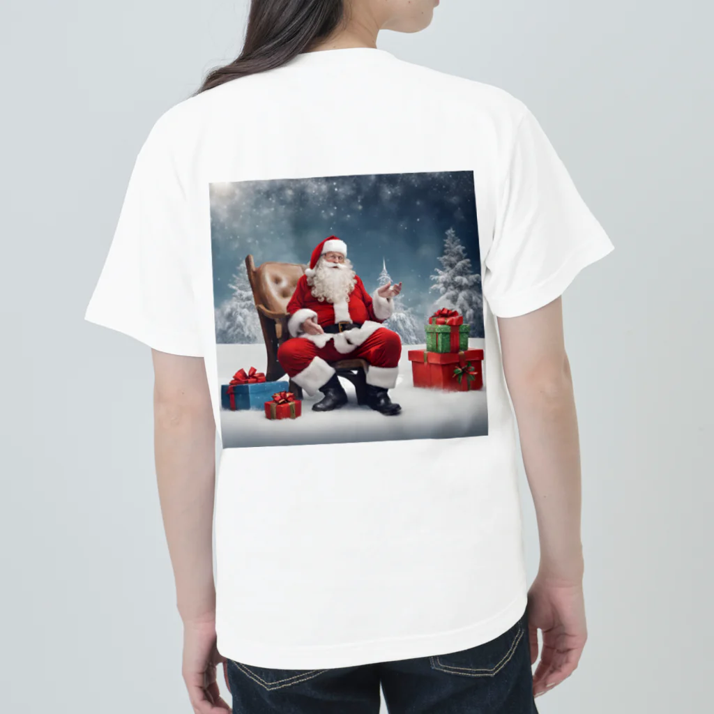 Blue: ユニークな雑貨の宝庫の限定アイテム-for Christmas トナカイサンタ Heavyweight T-Shirt