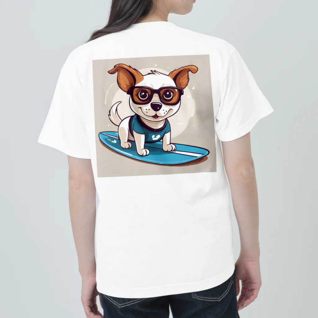 With-a-smileのサーフィン犬 ヘビーウェイトTシャツ