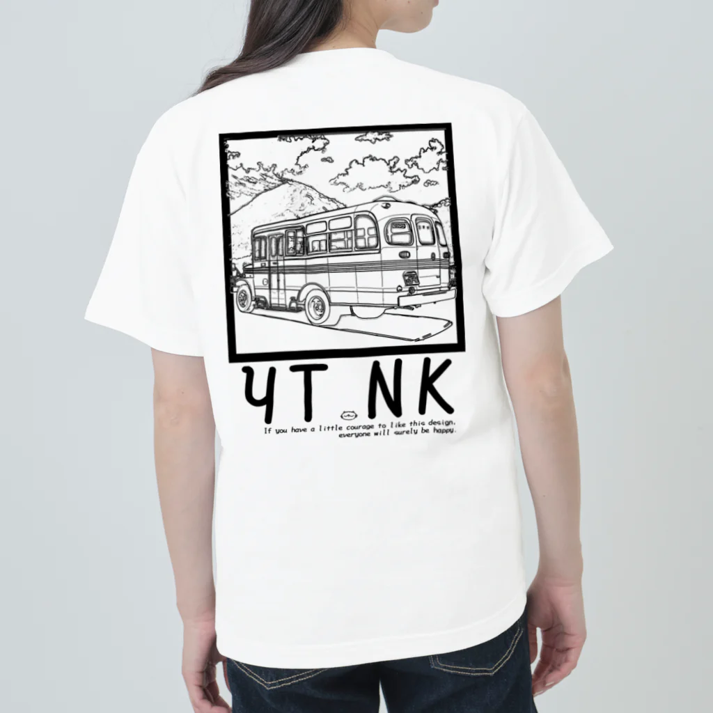 YUTANEKO公式ショップのゆたねこ　ボンネットバス Heavyweight T-Shirt