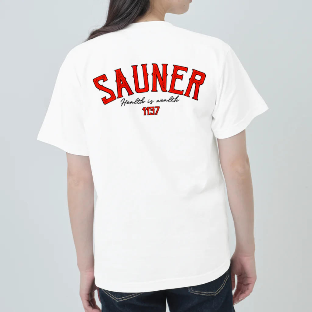 Super Sauna StyleのSAUNER1137 Red Heavyweight T-Shirt