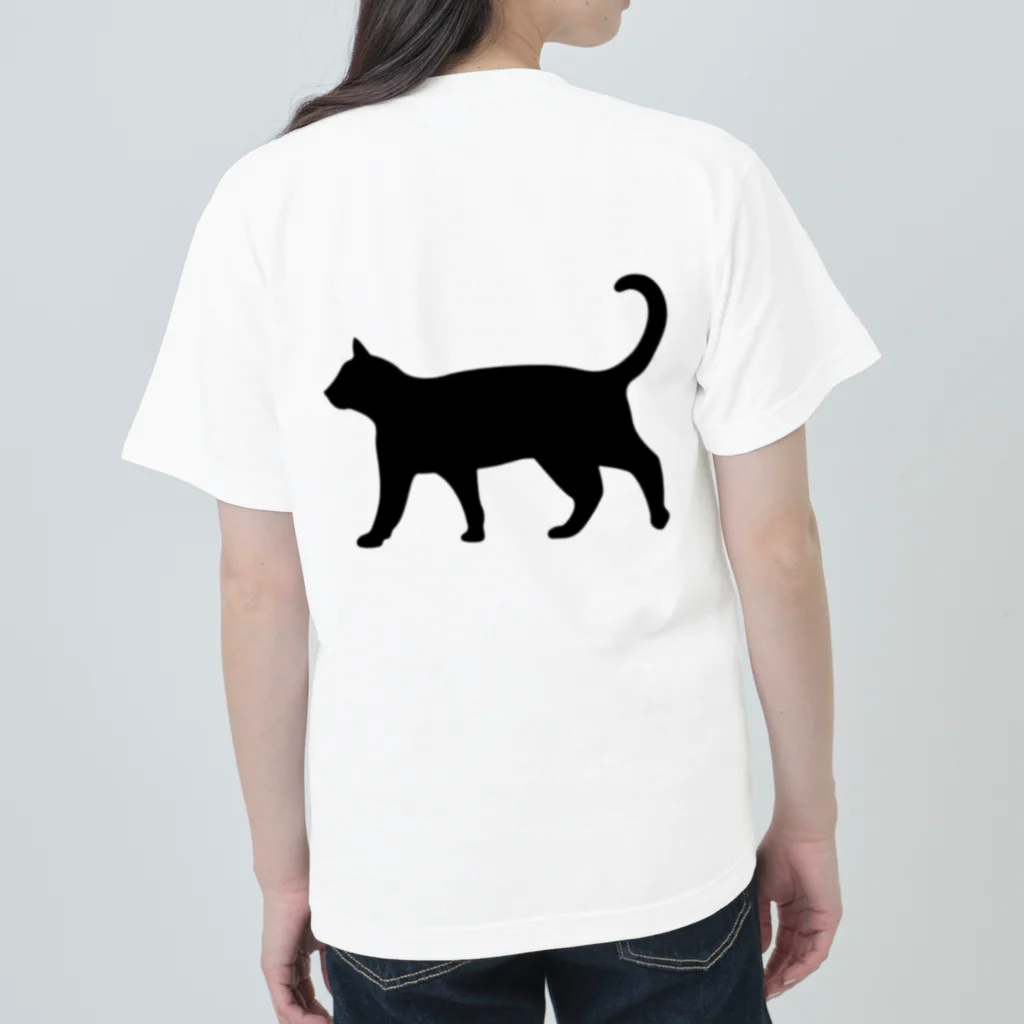 Teatime ティータイムの黒猫は見ていた　ねこ Heavyweight T-Shirt