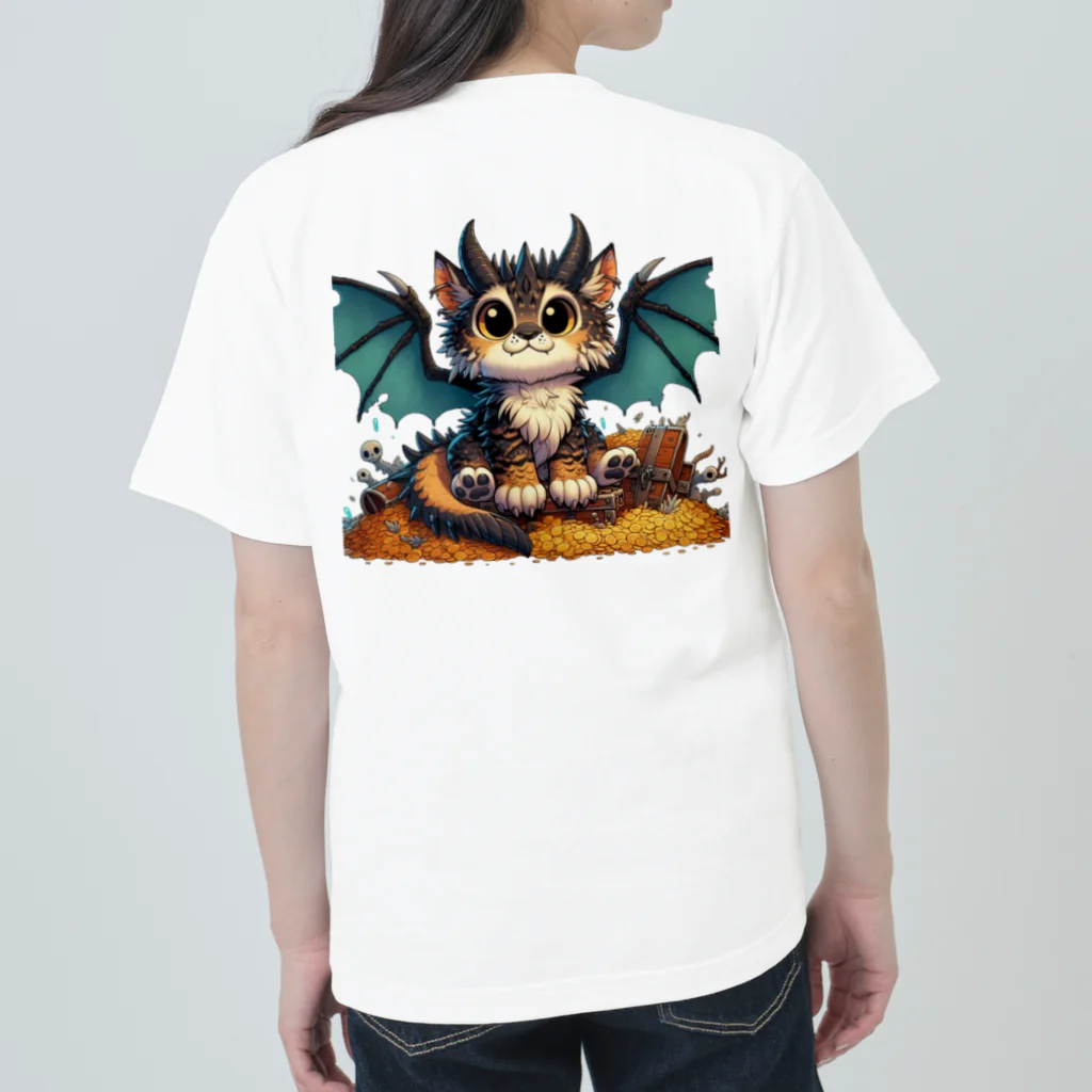 nekodoragonの猫ドラゴン　背景透過ver ヘビーウェイトTシャツ