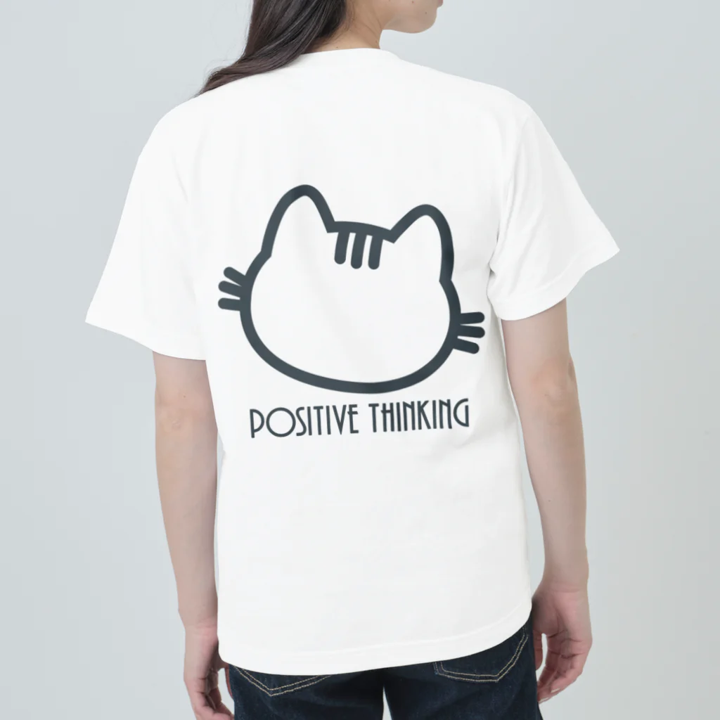 PT @ key-_-bouのポジティブ猫 ４代目 ヘビーウェイトTシャツ