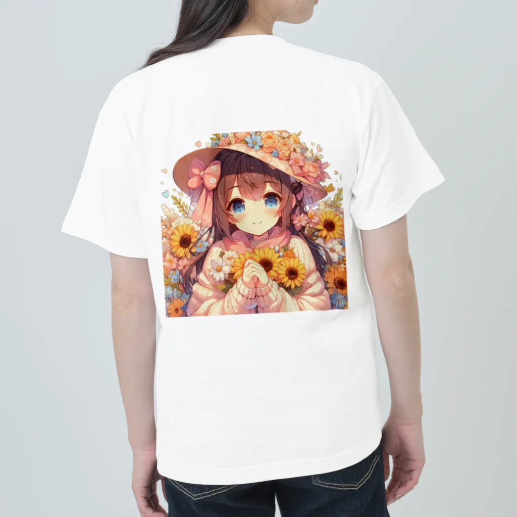 akipoyoのフローラ ちゃん ヘビーウェイトTシャツ