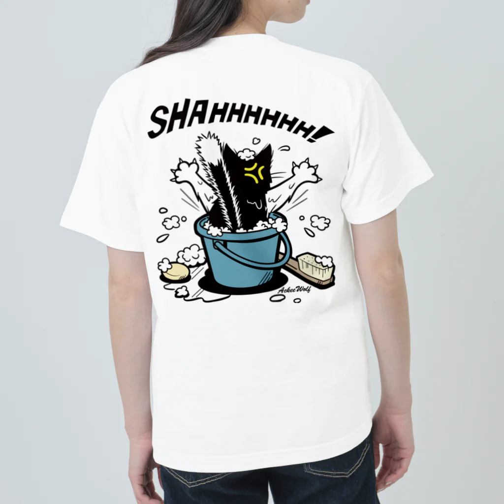 AckeeWolf Art Shopの猫シャンプー Heavyweight T-Shirt