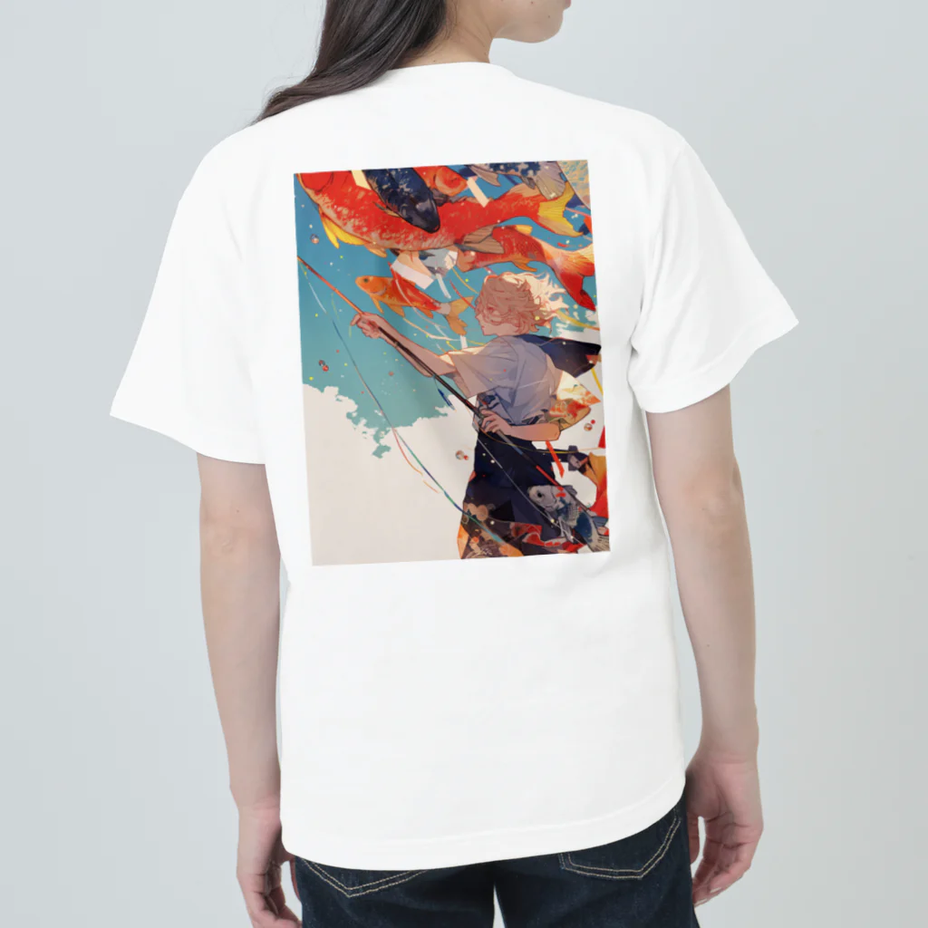 AQUAMETAVERSEの鯉のぼりを操る男の子　ラフルール　1859 Heavyweight T-Shirt