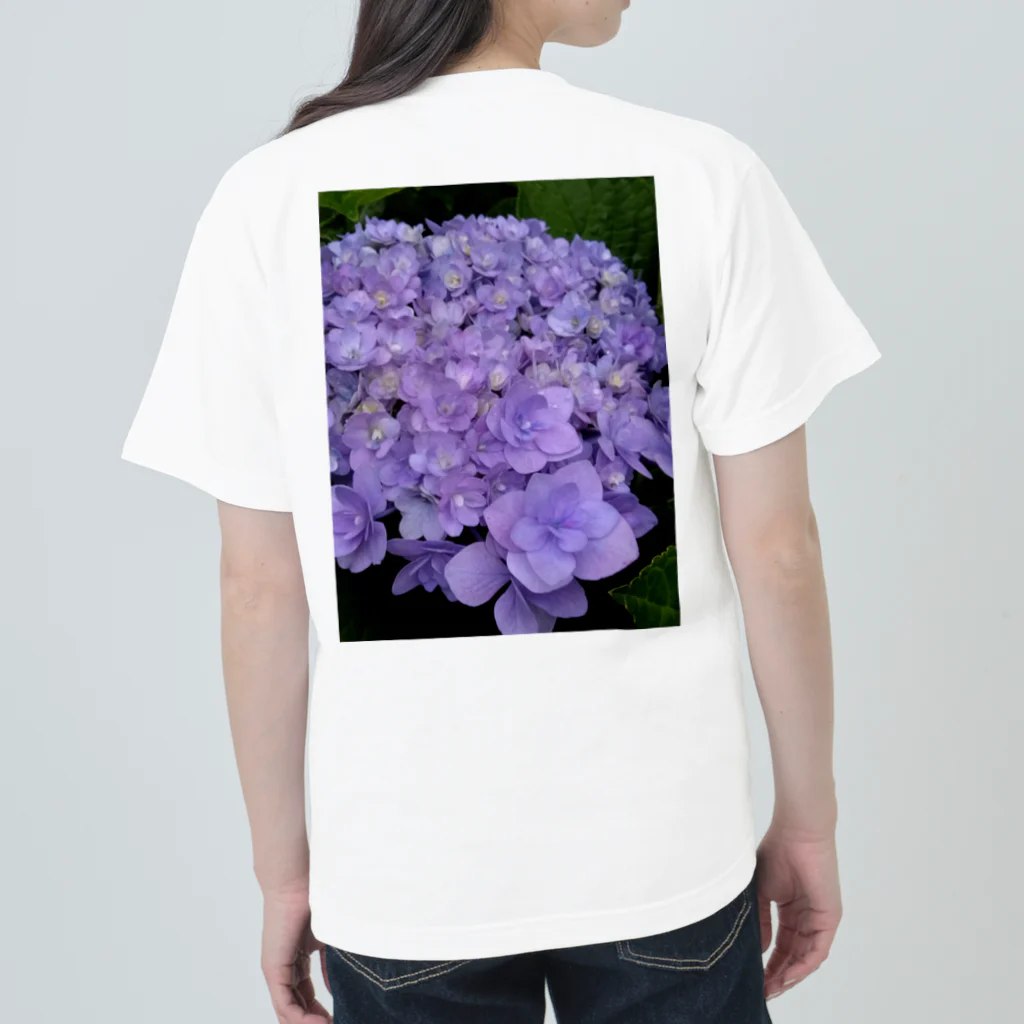 yurisacinの紫陽花（紫） ヘビーウェイトTシャツ