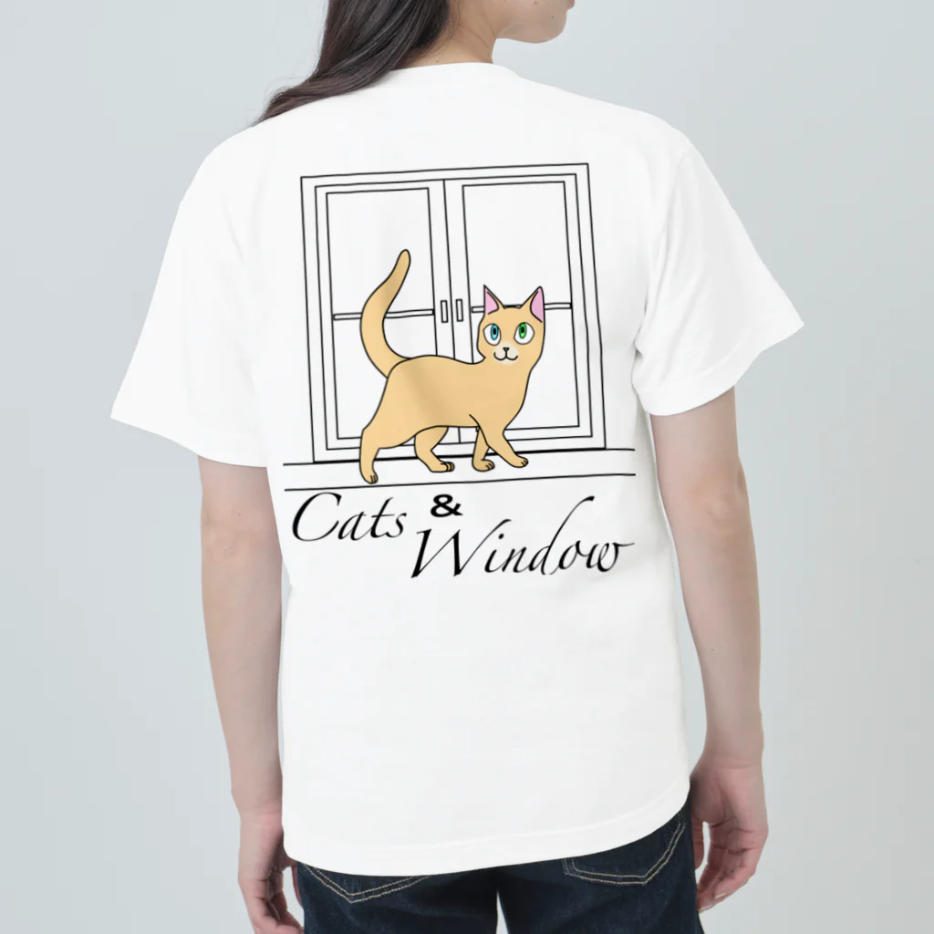 ONPu.ARTのCats & Windowシリーズ Heavyweight T-Shirt