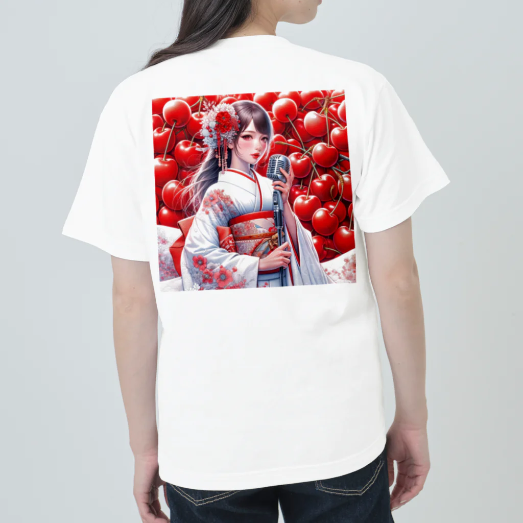 かるるんショップの桜と新人歌手と　 ヘビーウェイトTシャツ