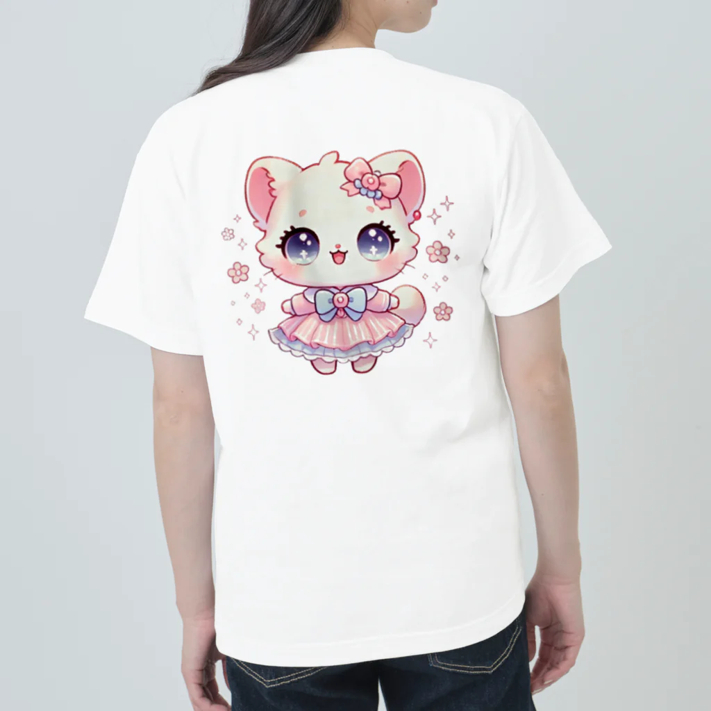 Snow-peaceのかわいいキティの夢見るデザイン Heavyweight T-Shirt