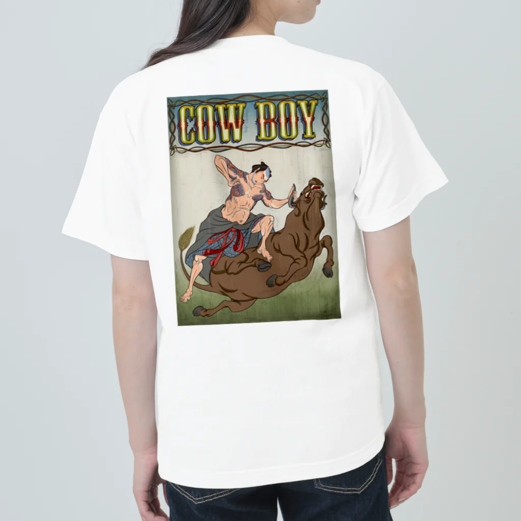 nidan-illustrationの"cow boy"(武者絵) #2 Heavyweight T-Shirt