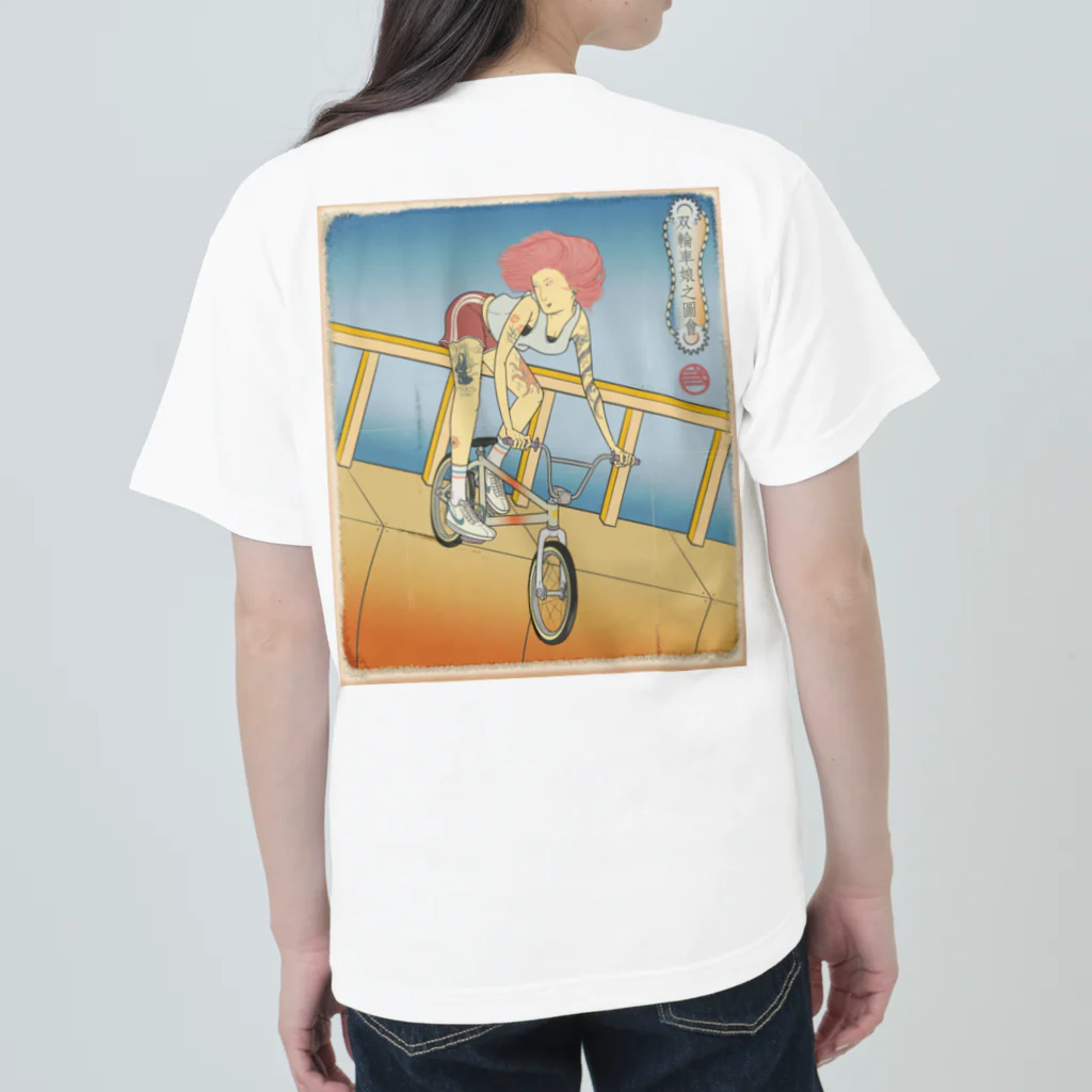 nidan-illustrationの"双輪車娘之圖會" 2-#2 ヘビーウェイトTシャツ