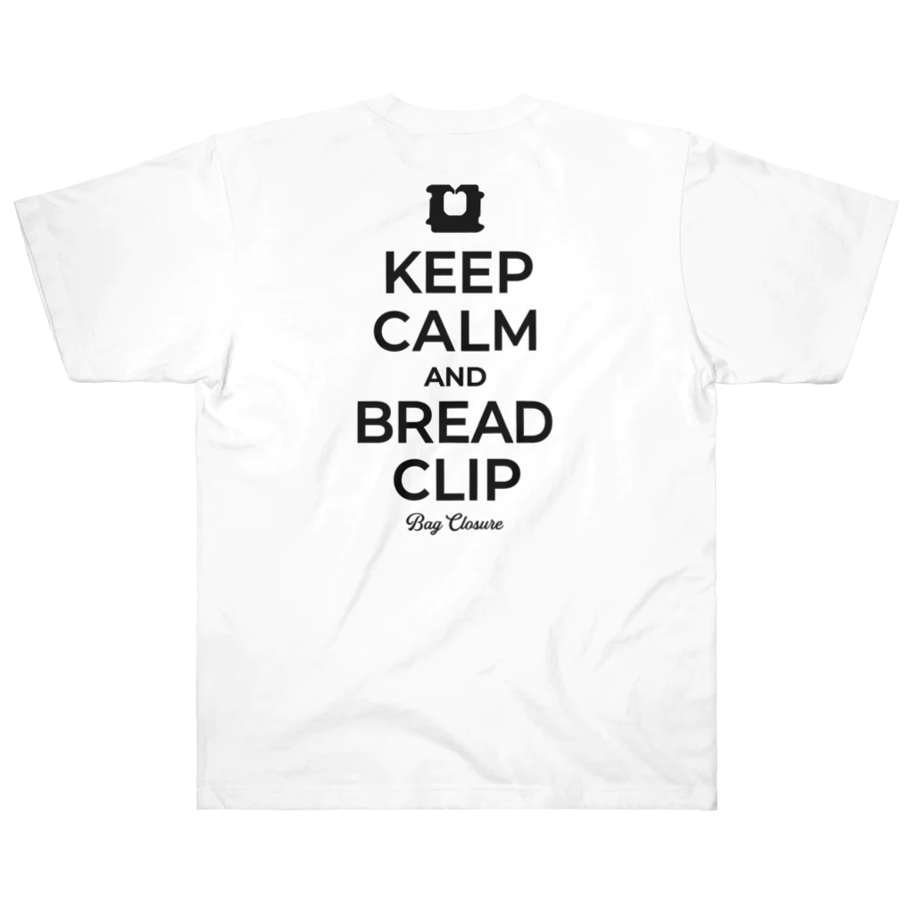 kg_shopの[☆両面] KEEP CALM AND BREAD CLIP [ブラック]  ヘビーウェイトTシャツ