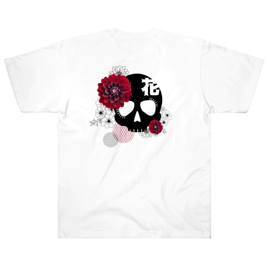 yuki-tsubakiのBetty skull 花 Heavyweight T-Shirt