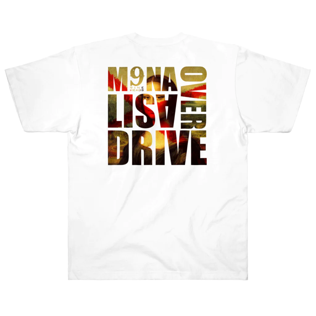 9INEHEADSのMONALISA_OVERDRIVE_BLACK_LOGO Heavyweight T-Shirt