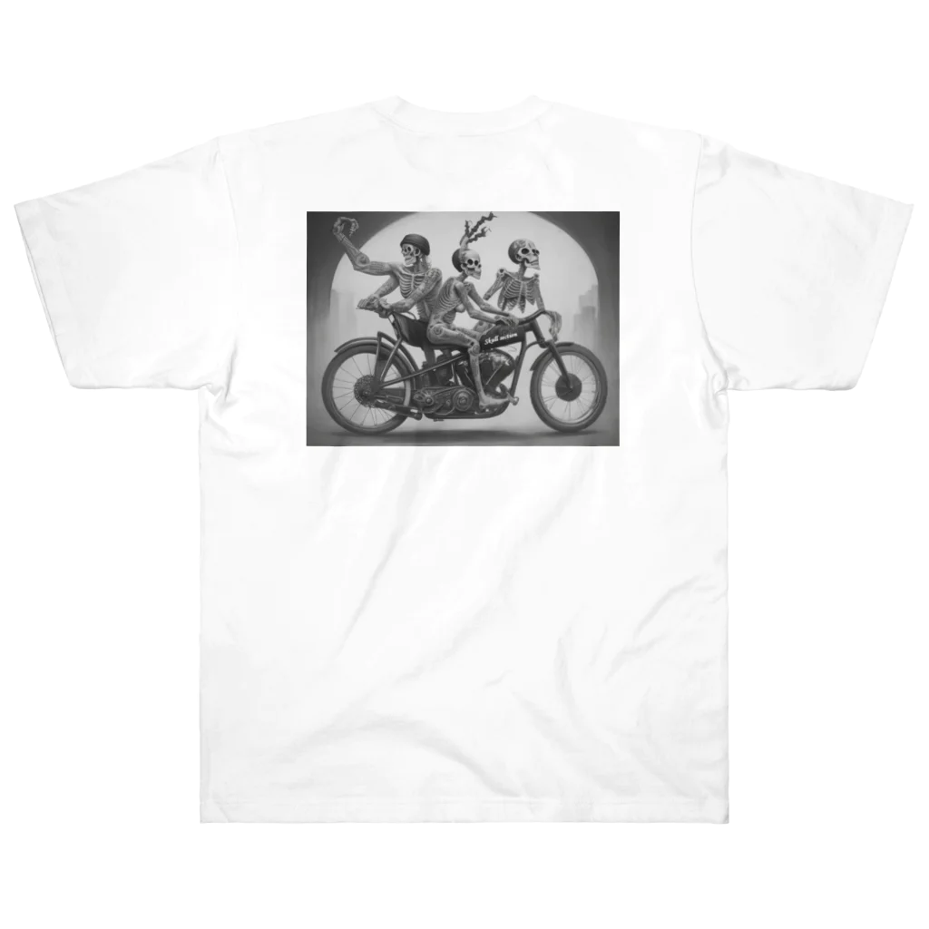 Skull sectionのドクロとバイク Heavyweight T-Shirt