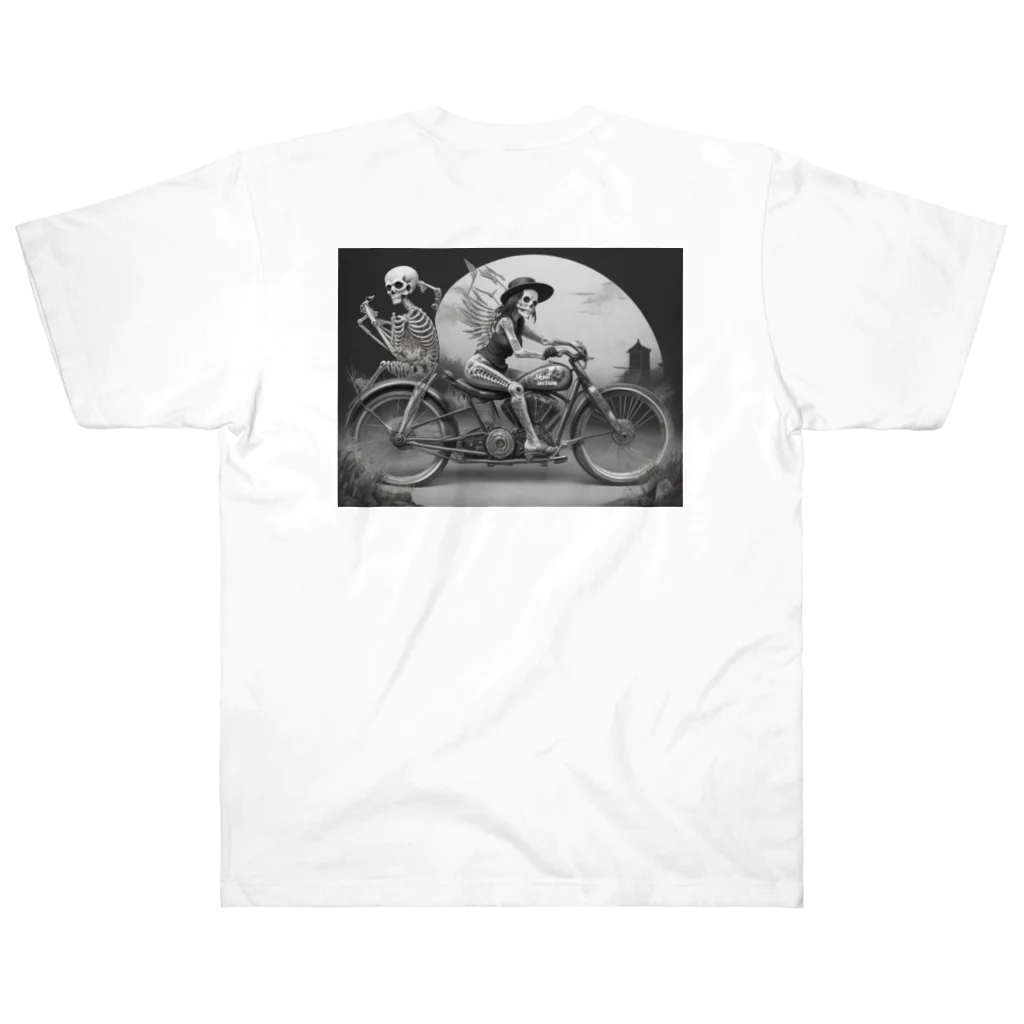 Skull sectionのドクロとバイク Heavyweight T-Shirt