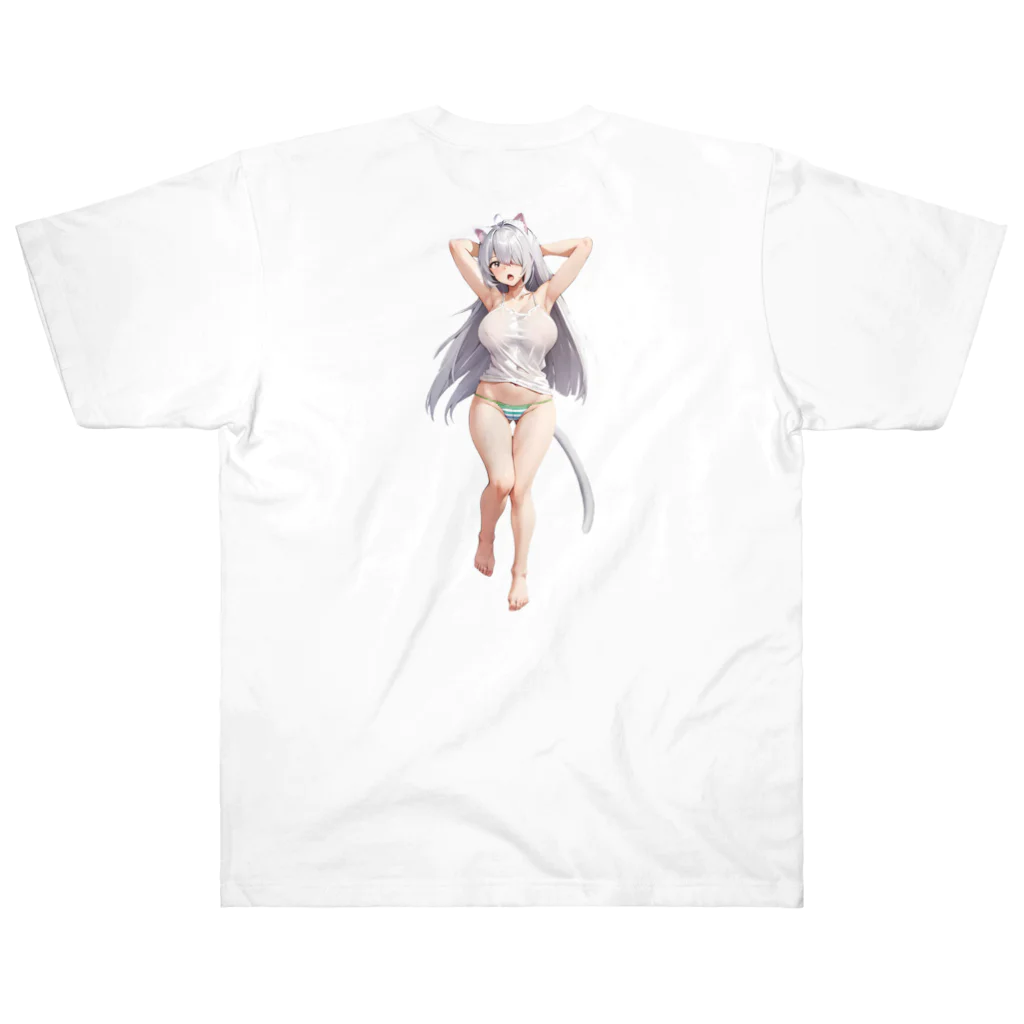 KAZAHANAのネコミミ少女のおはようございます！ Heavyweight T-Shirt