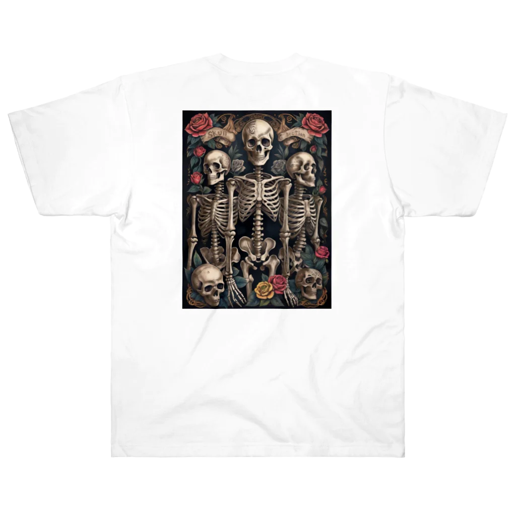 Skull sectionのドクロと薔薇 ヘビーウェイトTシャツ