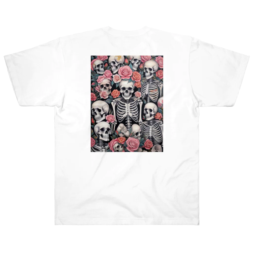 Skull sectionの薔薇とドクロ Heavyweight T-Shirt