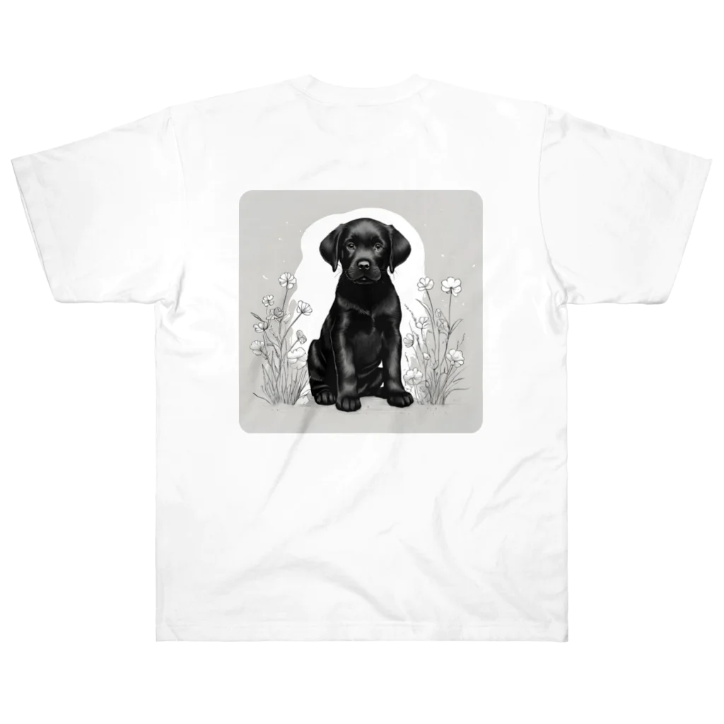 Labradorの黒Lab.グッズ ヘビーウェイトTシャツ