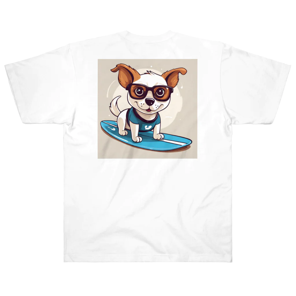 With-a-smileのサーフィン犬 ヘビーウェイトTシャツ