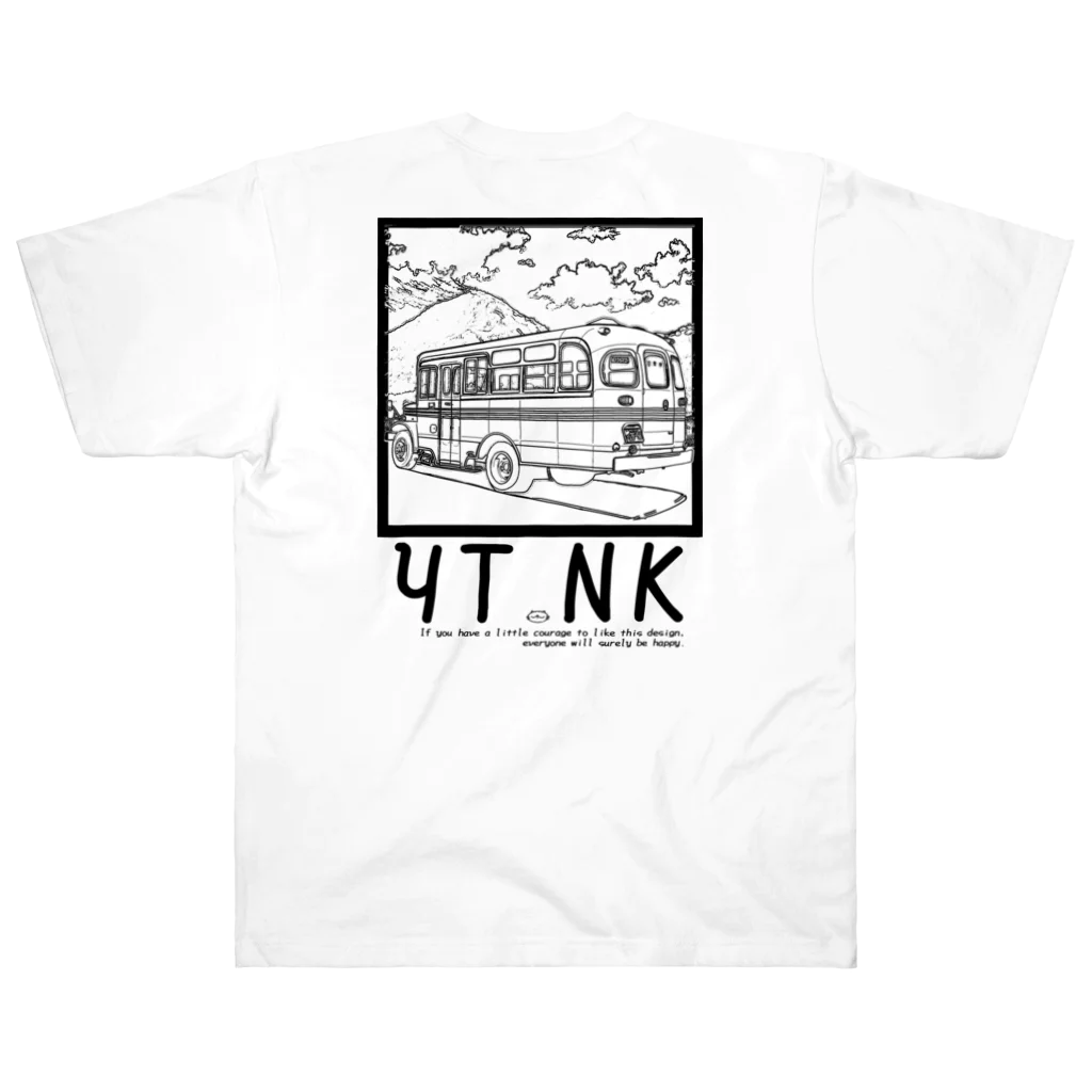 YUTANEKO公式ショップのゆたねこ　ボンネットバス Heavyweight T-Shirt